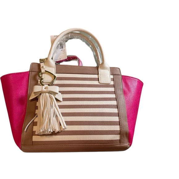 betsy johnson handbag‎ pink, Taupe & white With Additional Bag Inside - Picture 2 of 5